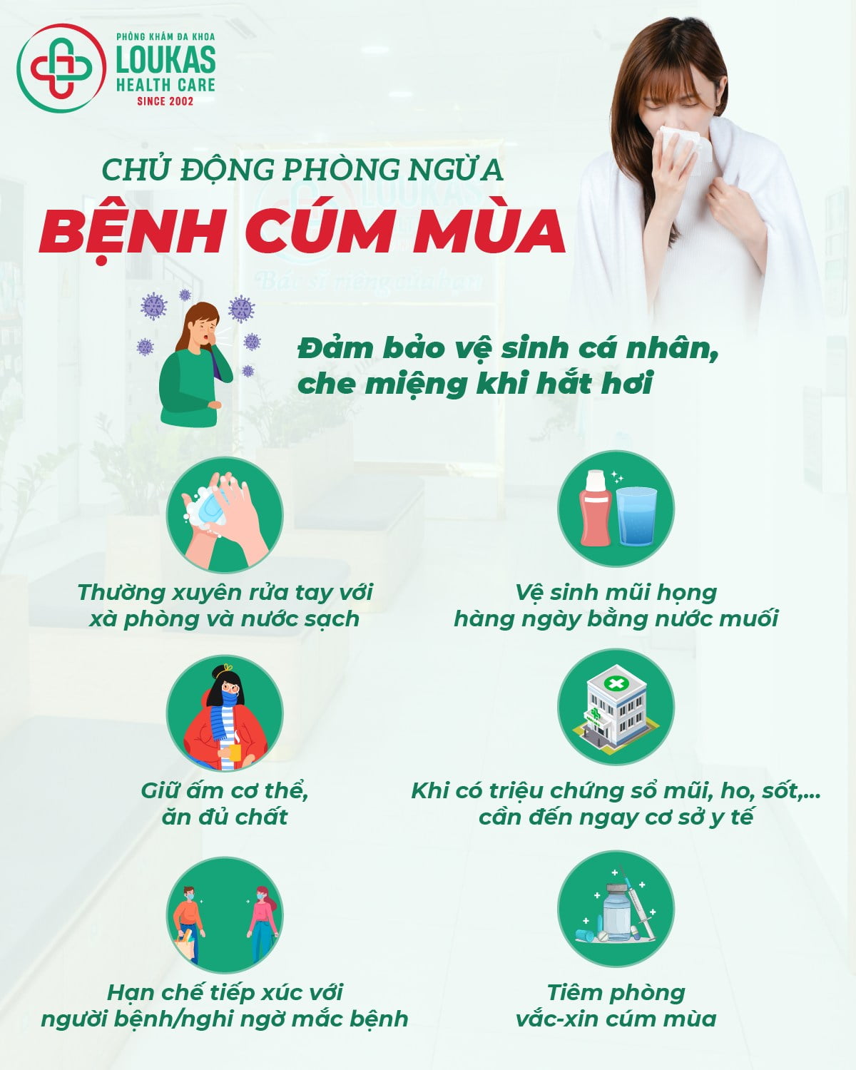 Tại sao cúm mùa dễ lây lan đến vậy? Bí quyết phòng cúm hiệu quả